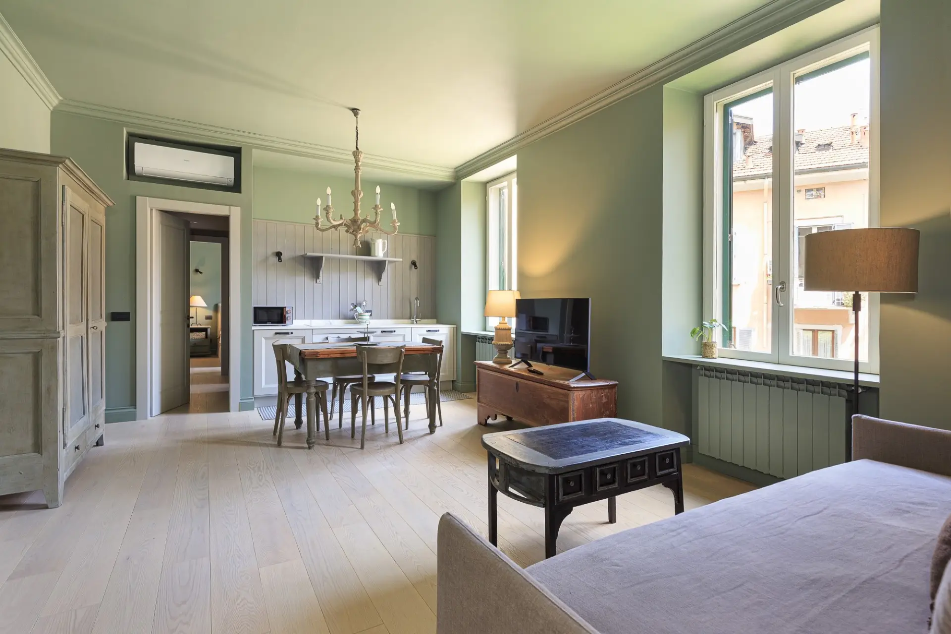 Bright living room at The Courtyard, Via Farini